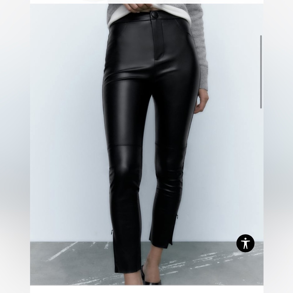 zara brand new pants in leather